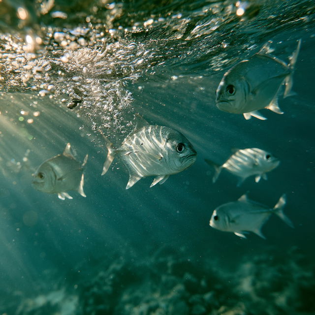 Underwater photography style, Midjourney V8.2, render 2 of 4