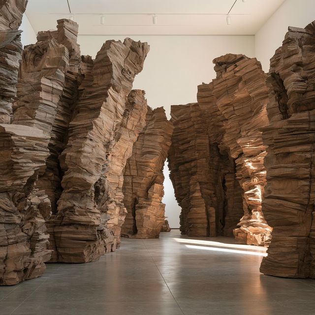 Ursula von Rydingsvard style, Midjourney V8.2, render 3 of 4