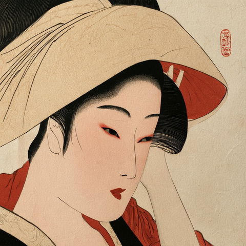 Utamaro style (Printmakers), Midjourney V8.2