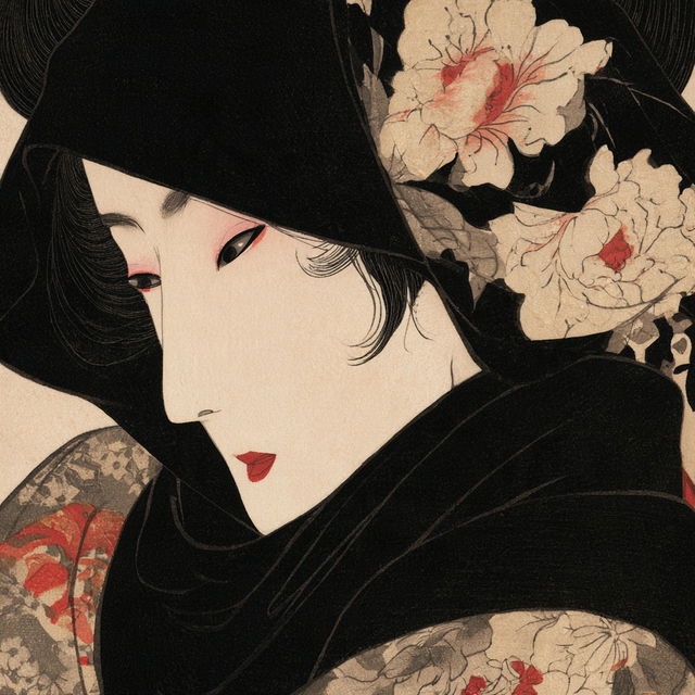 Utamaro style, Midjourney V8.2, render 4 of 4