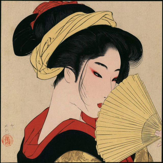 Utamaro style, Midjourney V8.2, render 3 of 4