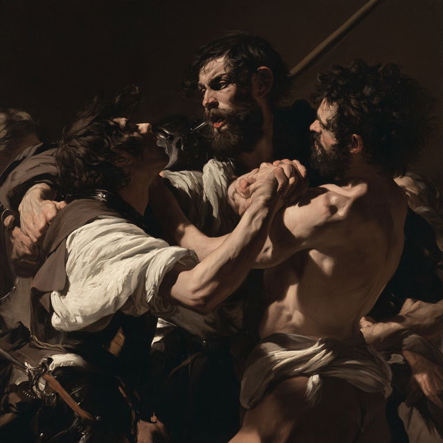Valentin de Boulogne style, Midjourney V8.2, render 2 of 4
