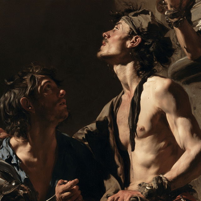Valentin de Boulogne style, Midjourney V8.2, render 3 of 4