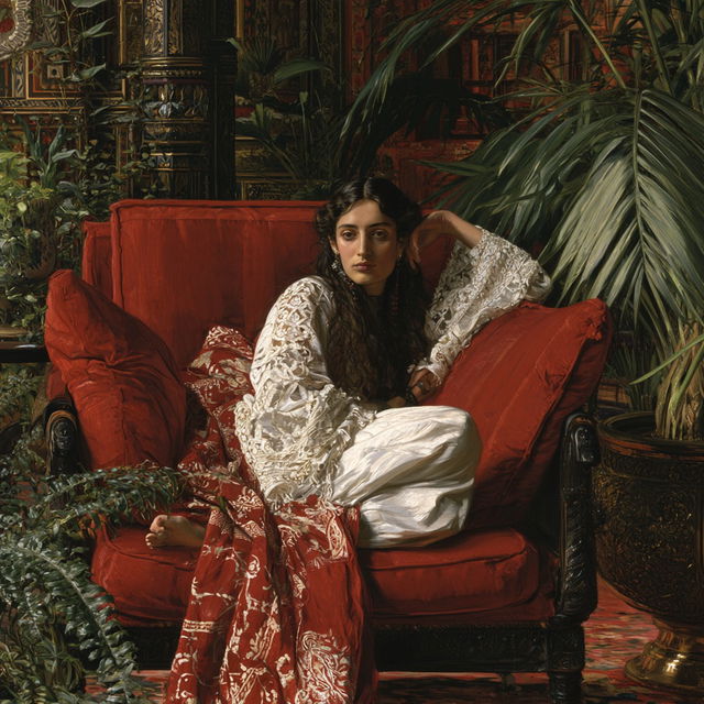 Valentine Cameron Prinsep style, Midjourney V8.2, render 4 of 4