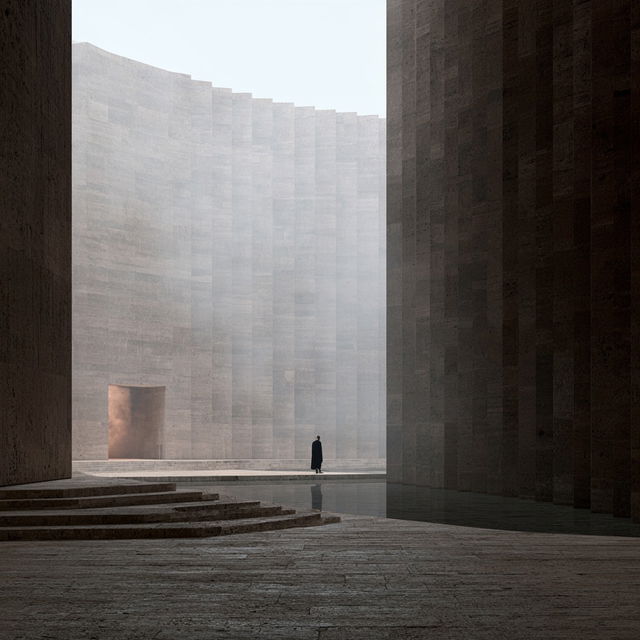 Valerio Olgiati style, Midjourney V8.2, render 4 of 4