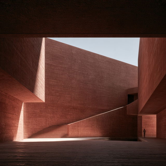 Valerio Olgiati style, Midjourney V8.2, render 3 of 4