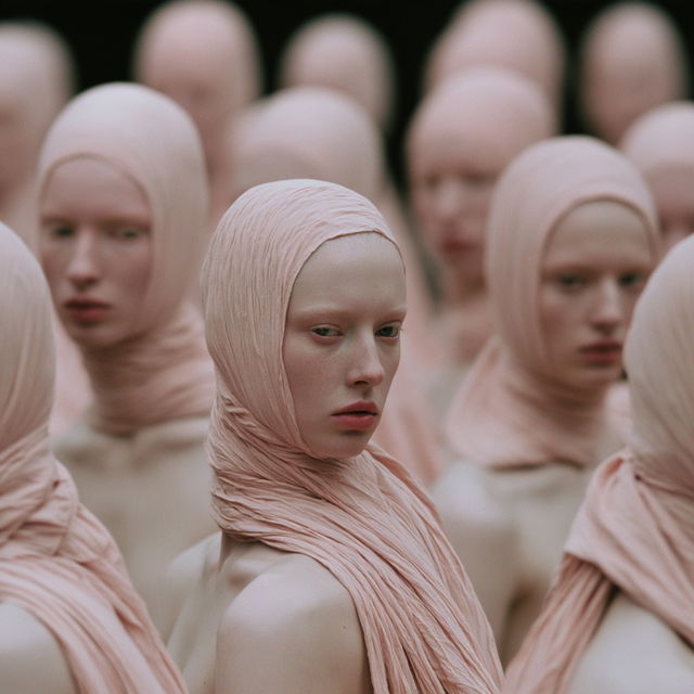 Vanessa Beecroft style, Midjourney V8.2, render 1 of 4