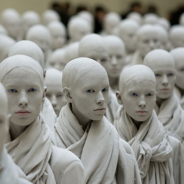 Vanessa Beecroft style, Midjourney V8.2, render 4 of 4
