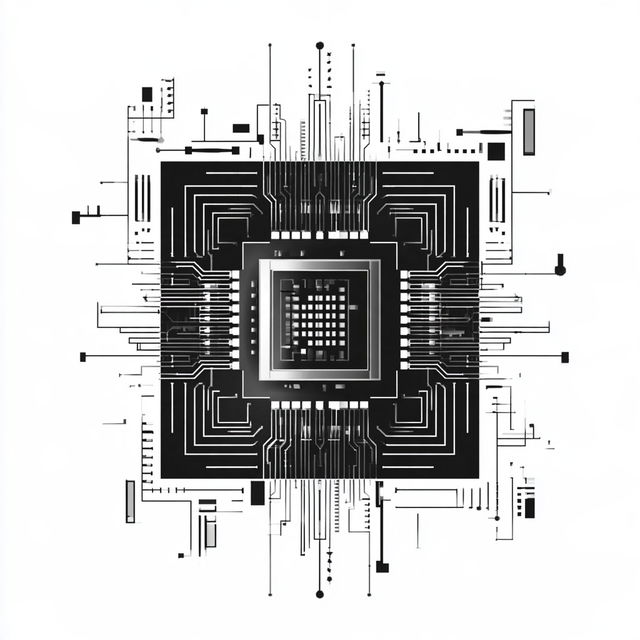 Vector chip line art style, Midjourney V8.2, render 4 of 4