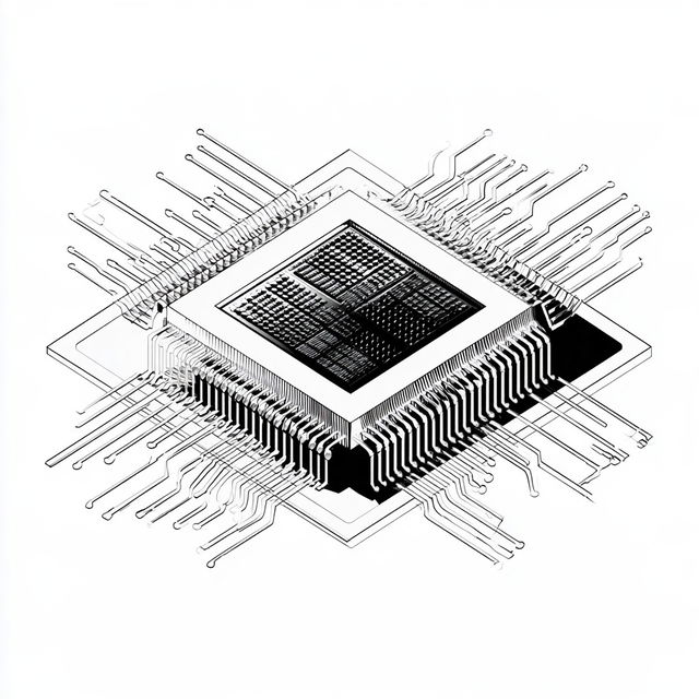 Vector chip line art style, Midjourney V8.2, render 3 of 4