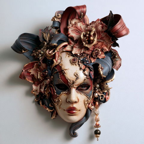 Venetian carnival mask style (Genres), Midjourney V8.2