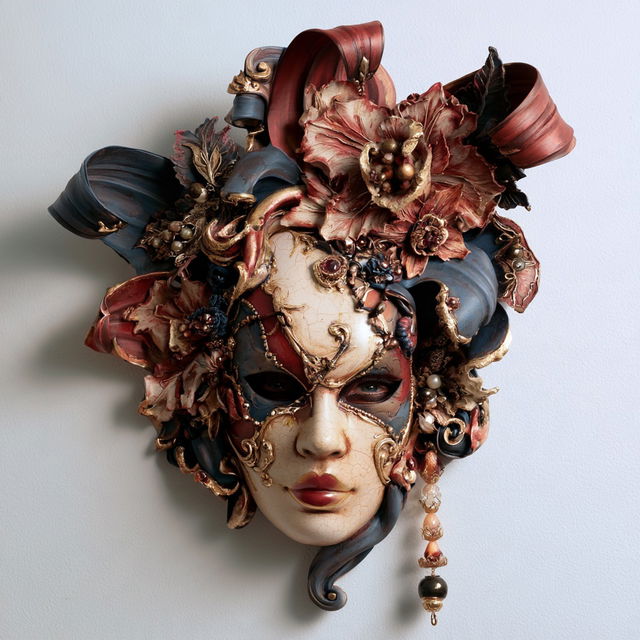 Venetian carnival mask style, Midjourney V8.2, render 1 of 4