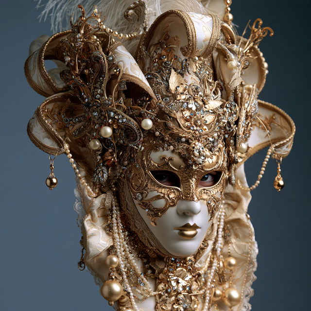 Venetian carnival mask style, Midjourney V8.2, render 4 of 4