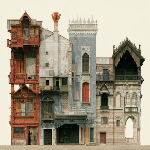 Vernacular architecture style (Genres), Midjourney V8.2