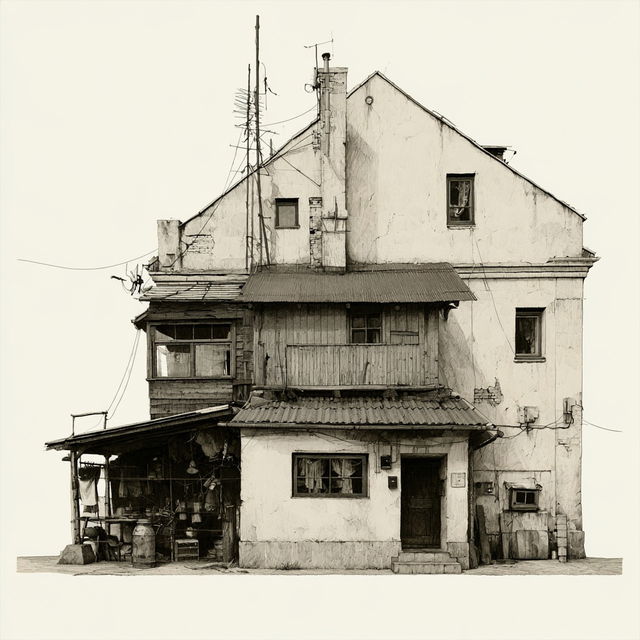 Vernacular architecture style, Midjourney V8.2, render 4 of 4