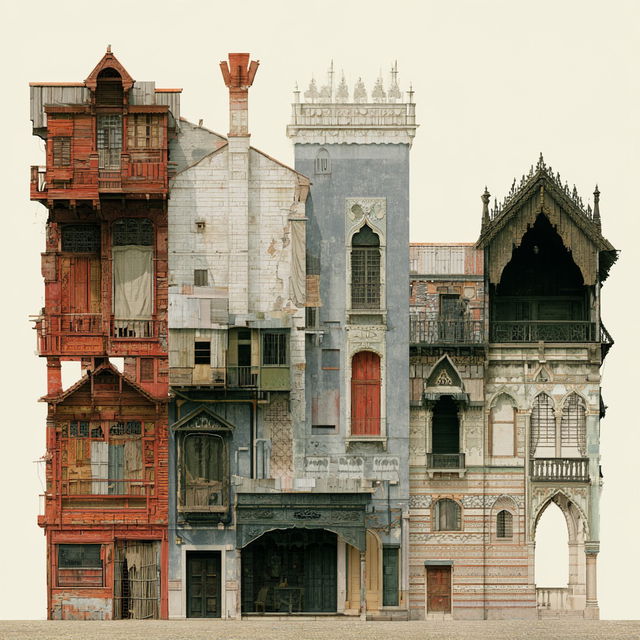 Vernacular architecture style, Midjourney V8.2, render 1 of 4