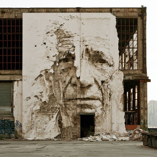 Vhils style, Midjourney V8.2, render 2 of 4