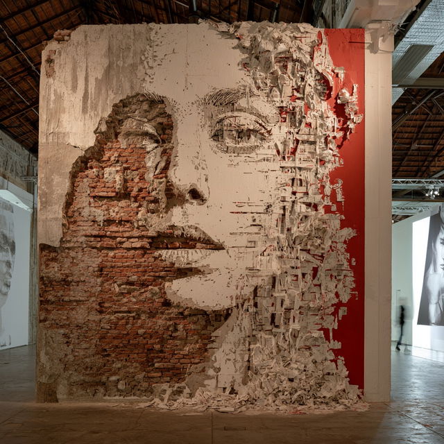 Vhils style, Midjourney V8.2, render 3 of 4