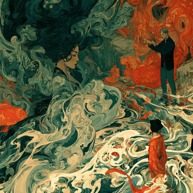 Victo Ngai style, Midjourney V8.2, render 1 of 4