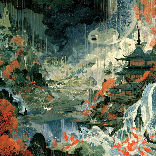 Victo Ngai style, Midjourney V8.2, render 4 of 4