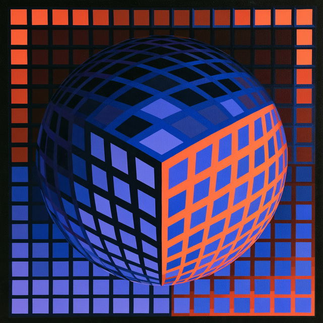 Victor Vasarely style, Midjourney V8.2, render 4 of 4