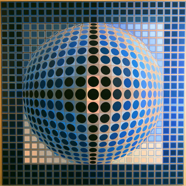 Victor Vasarely style, Midjourney V8.2, render 2 of 4