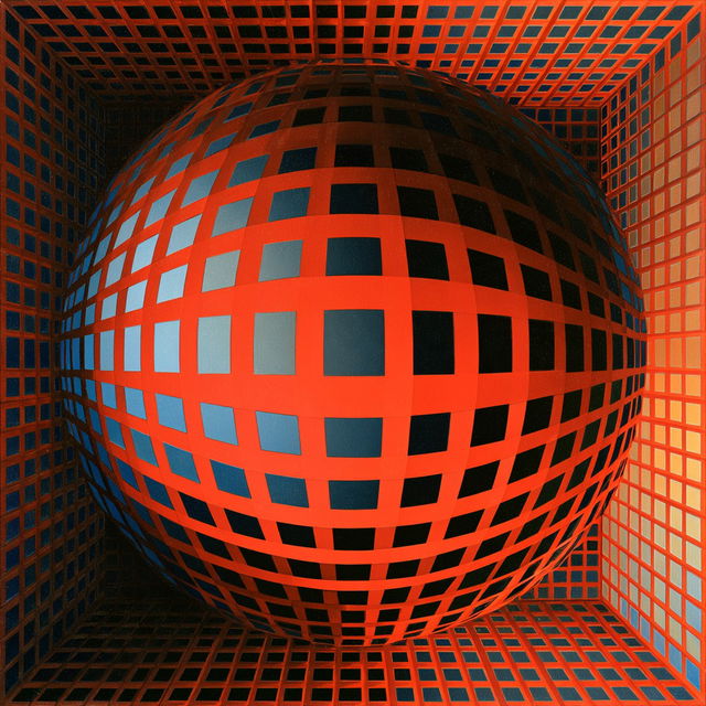 Victor Vasarely style, Midjourney V8.2, render 3 of 4