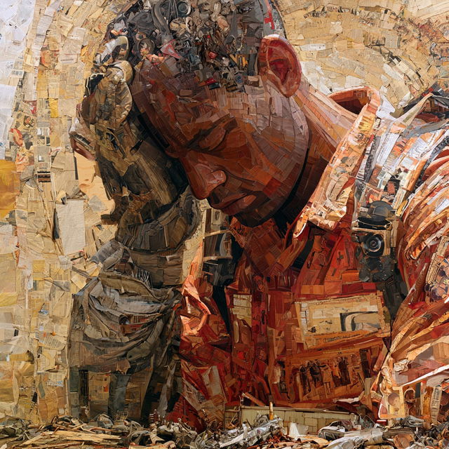Vik Muniz style, Midjourney V8.2, render 4 of 4