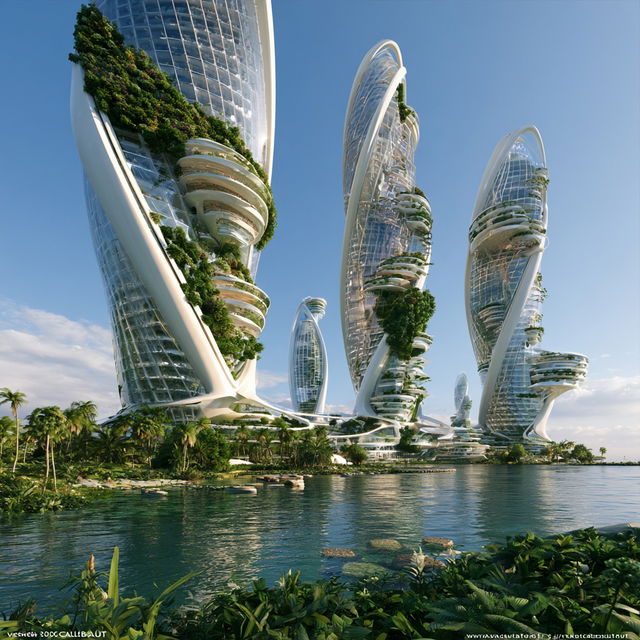 Vincent Callebaut style, Midjourney V8.2, render 2 of 4