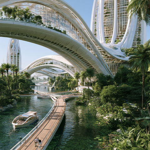 Vincent Callebaut style (Architects), Midjourney V8.2