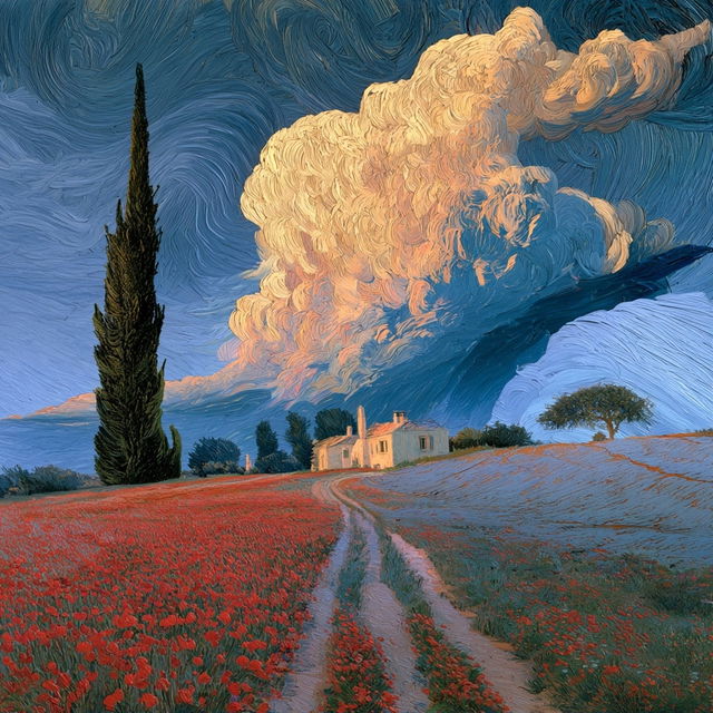 Vincent van Gogh style, Midjourney V8.2, render 1 of 4