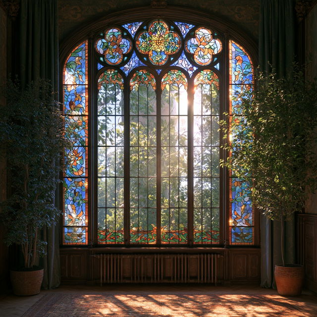 Vitrail style, Midjourney V8.2, render 2 of 4