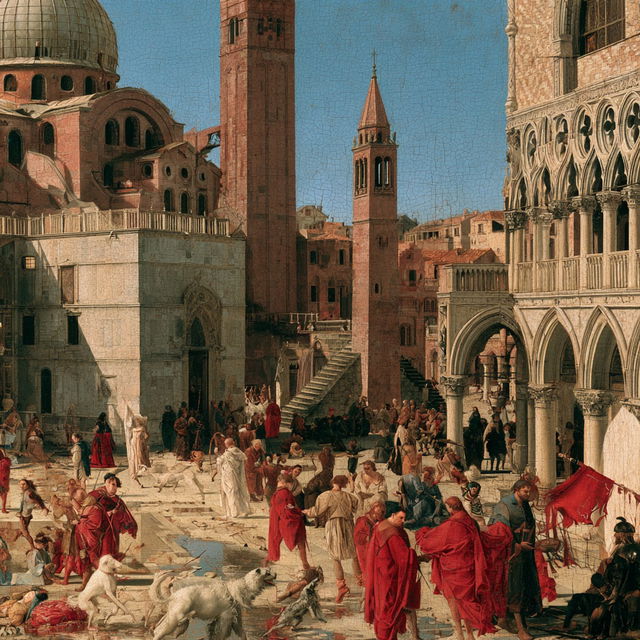 Vittore Carpaccio style, Midjourney V8.2, render 2 of 4