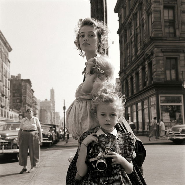 Vivian Maier style, Midjourney V8.2, render 4 of 4
