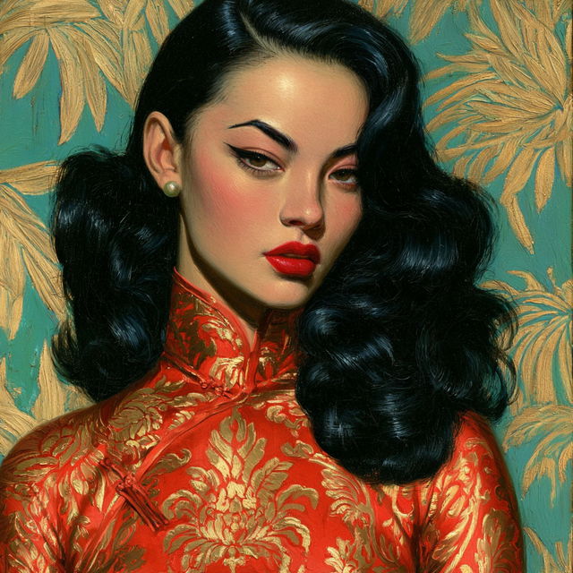 Vladimir Tretchikoff style, Midjourney V8.2, render 1 of 4