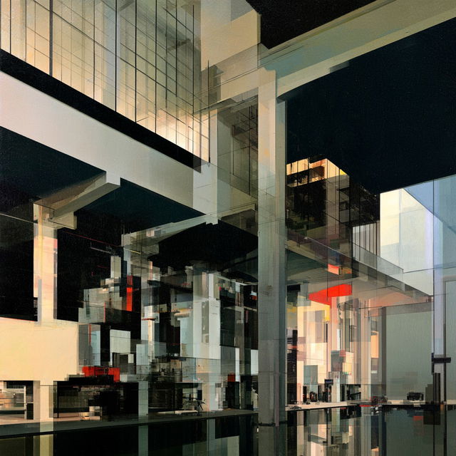Walter Gropius style, Midjourney V8.2, render 2 of 4