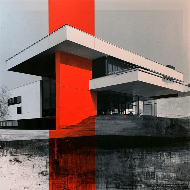 Walter Gropius style, Midjourney V8.2, render 3 of 4
