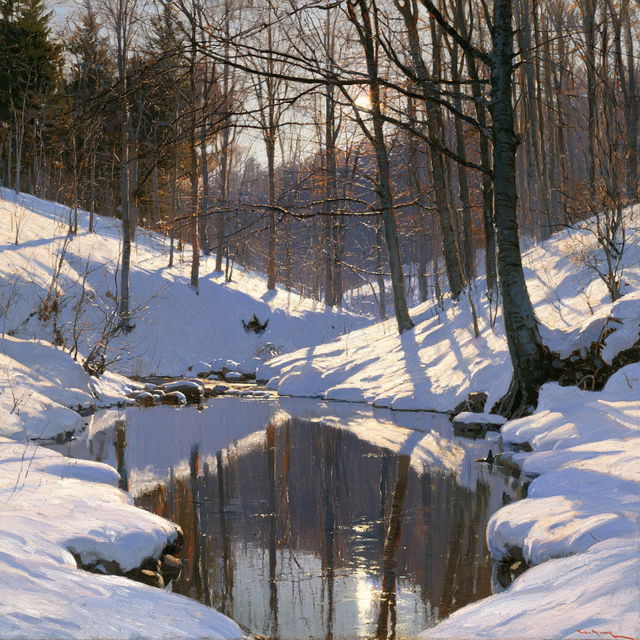 Walter Launt Palmer style, Midjourney V8.2, render 2 of 4