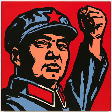 Wang Guangyi style (Painters), Midjourney V8.2
