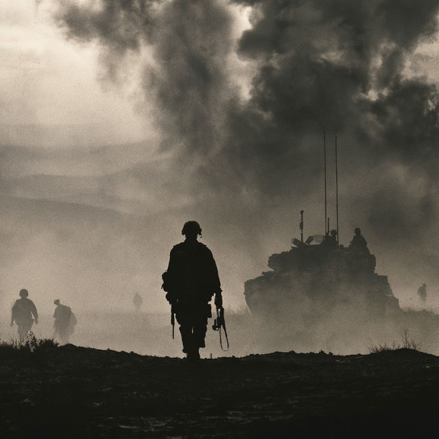 War photography style, Midjourney V8.2, render 1 of 4