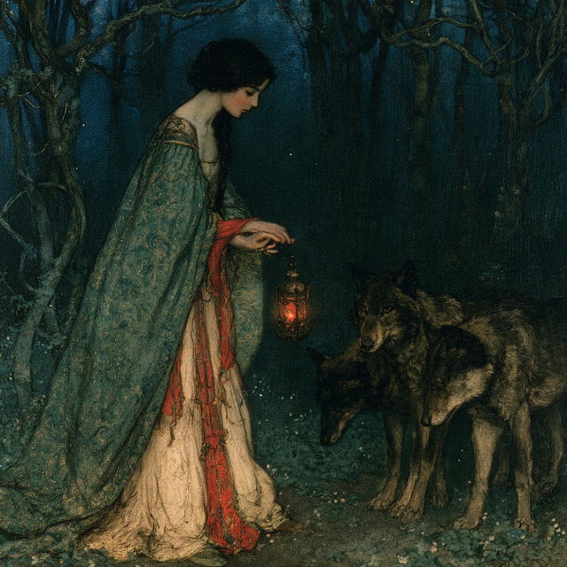 Warwick Goble style, Midjourney V8.2, render 2 of 4