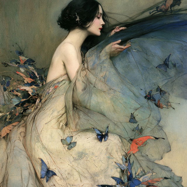 Warwick Goble style, Midjourney V8.2, render 1 of 4