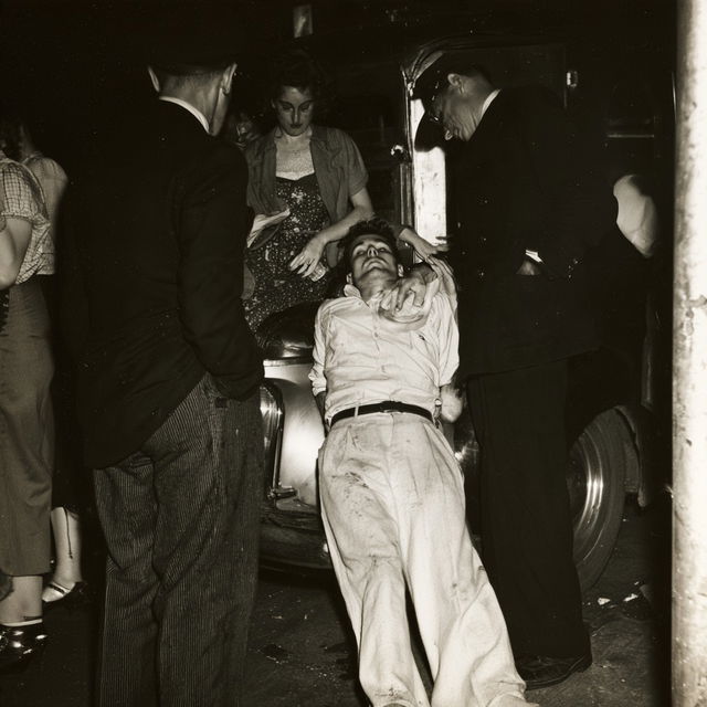 Weegee style, Midjourney V8.2, render 3 of 4