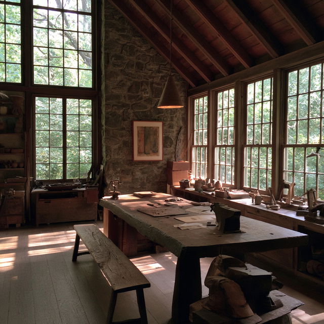 Wharton Esherick style, Midjourney V8.2, render 4 of 4