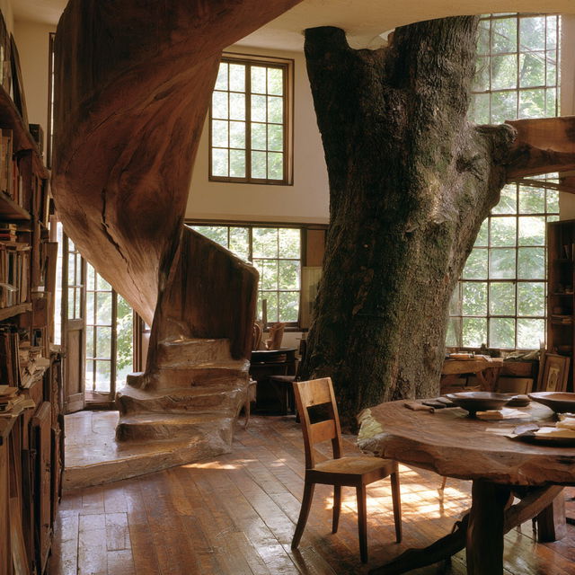 Wharton Esherick style, Midjourney V8.2, render 3 of 4