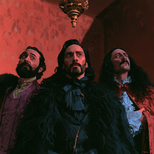 What We Do In The Shadows style, Midjourney V8.2, render 3 of 4