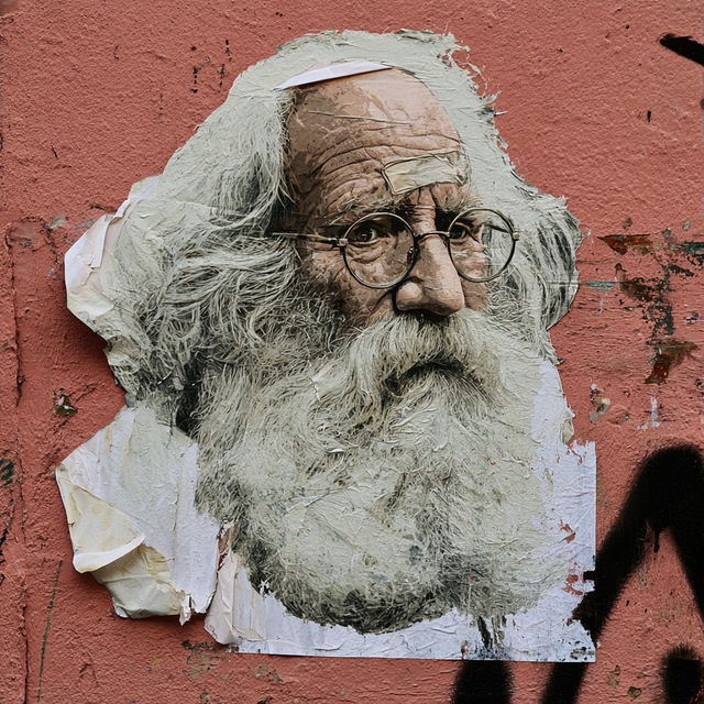Wheatpaste style, Midjourney V8.2, render 3 of 4
