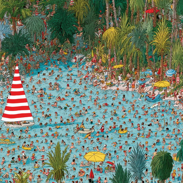 Where is Waldo style, Midjourney V8.2, render 1 of 4