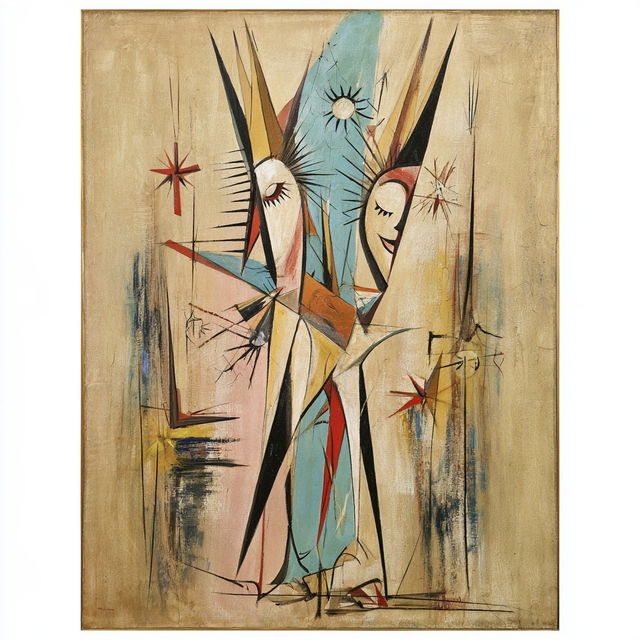 Wilfredo Lam style, Midjourney V8.2, render 1 of 4