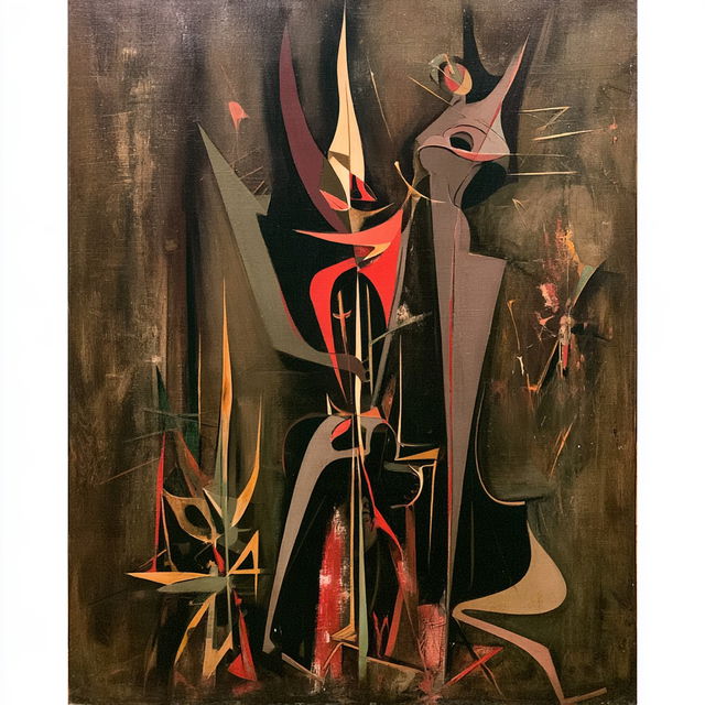Wilfredo Lam style, Midjourney V8.2, render 3 of 4